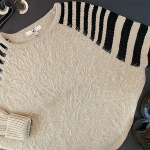 LAST CHANCE! CLOSET CLOSING! Ya Los Angeles eyelash knit sweater striped sleeve